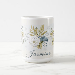 Taza De Café Flor Botánico Invernal Personalizado