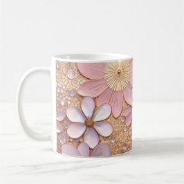 Taza De Café Flor brillante rosa pálida