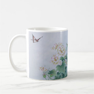 Taza De Café Flor china con mariposa