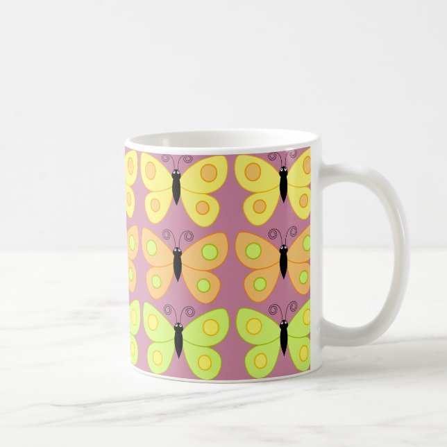 Taza De Café Flor como mariposa (Derecha)