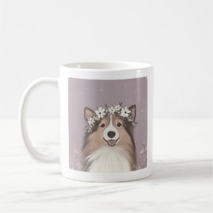 Taza De Café Flor Crown Sheltie mug