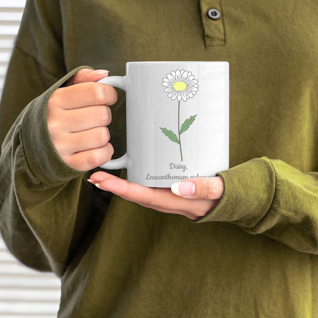 Taza De Café Flor Daisy Pastel Botánica (Daisy Flower Mug)