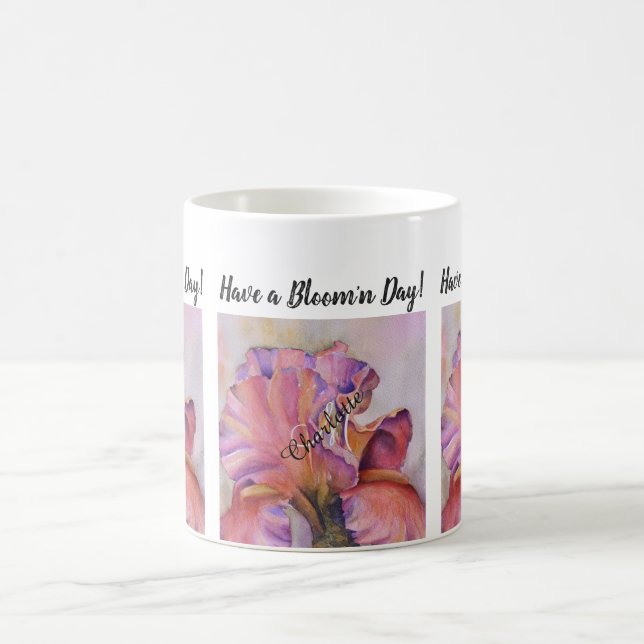 Taza De Café Flor De Agua Rosa Iris (Centro)