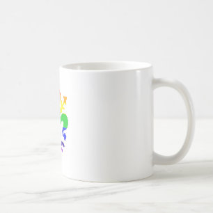 Taza De Café Flor de arco iris estilizada de Lis