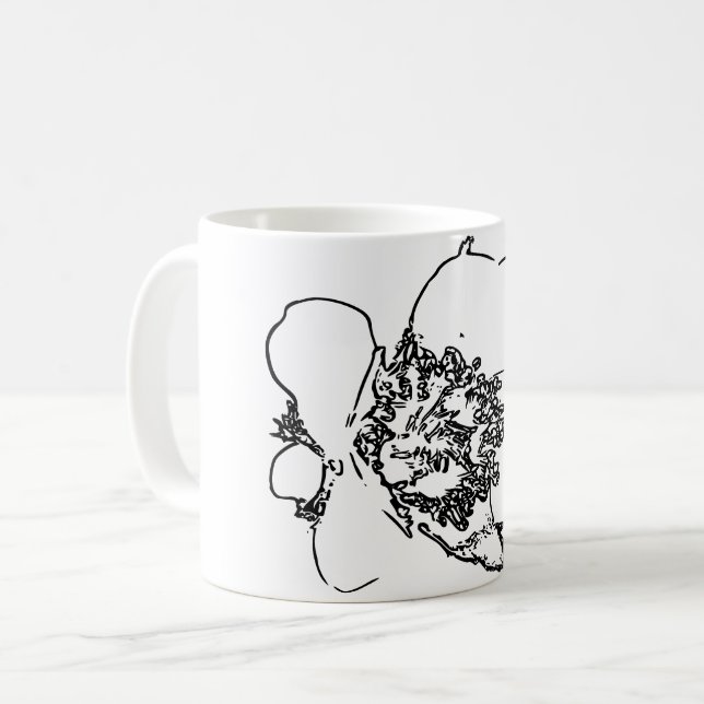 Taza De Café Flor de arte natural (Anverso izquierdo)