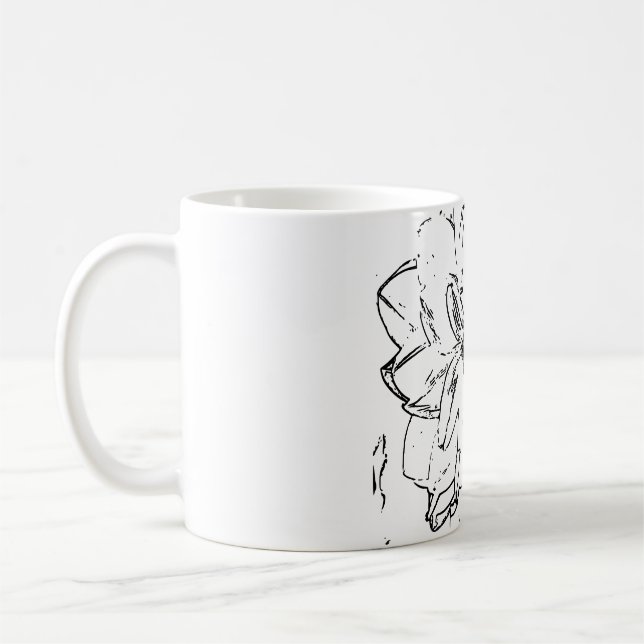 Taza De Café Flor de arte natural (Izquierda)