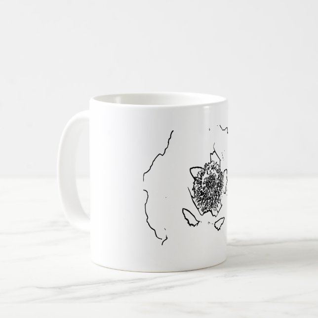 Taza De Café Flor de arte natural (Anverso izquierdo)