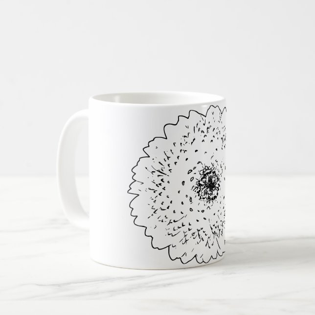 Taza De Café Flor de arte natural (Anverso izquierdo)