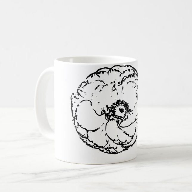 Taza De Café Flor de arte natural (Anverso izquierdo)