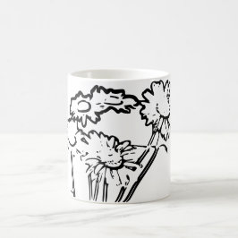 Taza De Café Flor de arte natural