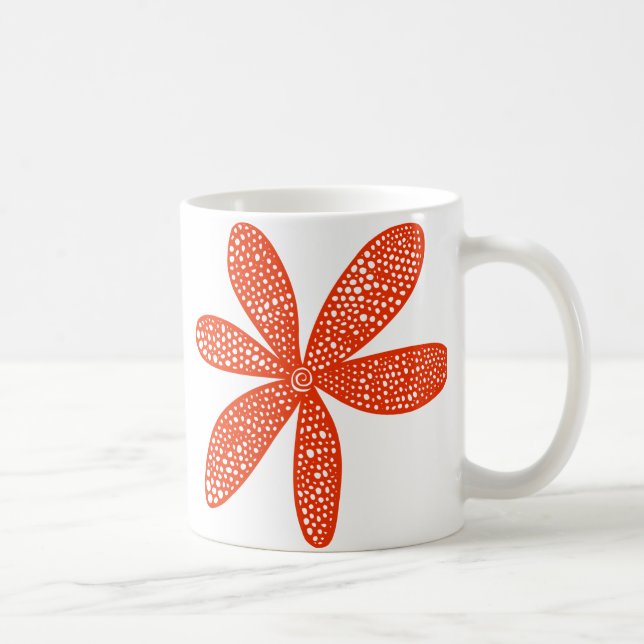 Taza De Café Flor de bonito - rojo ladrillo (Derecha)