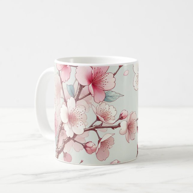 Taza De Café Flor de Cerezo (Anverso izquierdo)