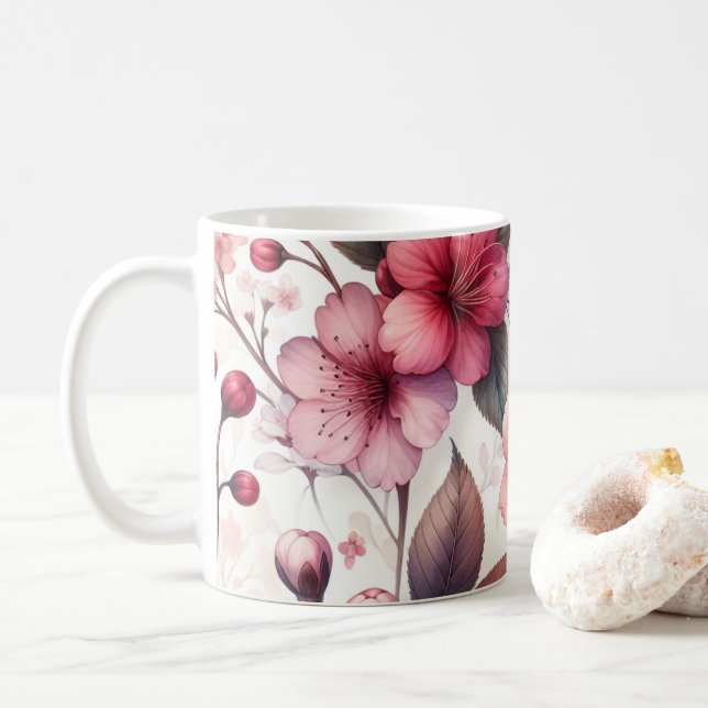 Taza De Café Flor de Cerezo (Con donut)