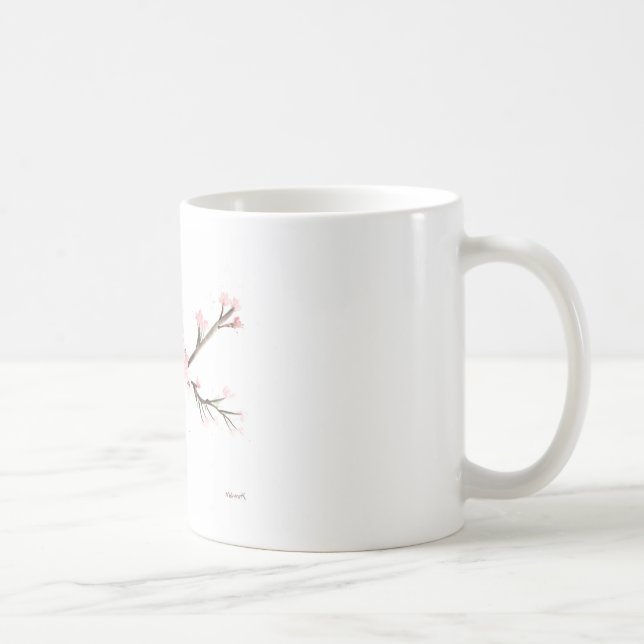 Taza De Café Flor de cerezo acuarela (Derecha)