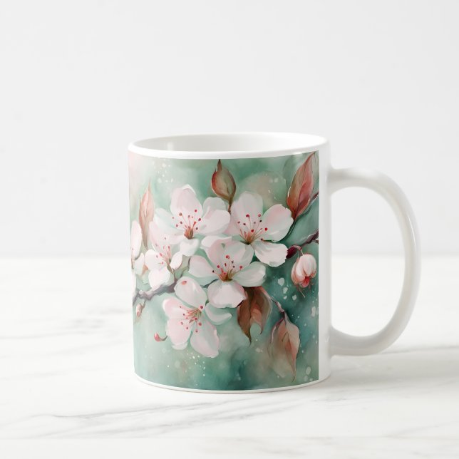 Taza De Café Flor de cerezo rosa (Derecha)