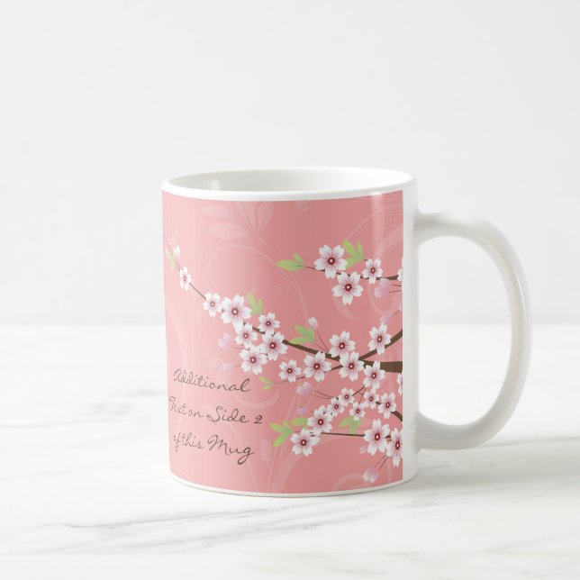 Taza De Café Flor de cerezo rosada suave (Derecha)