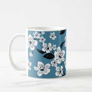 TAZA DE CAFÉ FLOR DE CEREZO - SAKURA (AZUL AHUMADO)