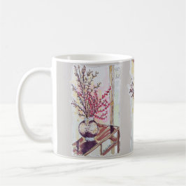 Taza De Café Flor de ciruelo roja