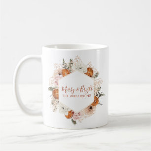 Taza De Café Flor de citrus pino personalizado brillante y bril