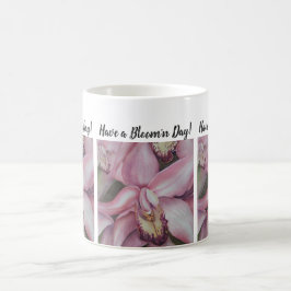 Taza De Café Flor de color de agua rosada exótica