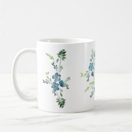 Taza De Café Flor de color verde azul elegante