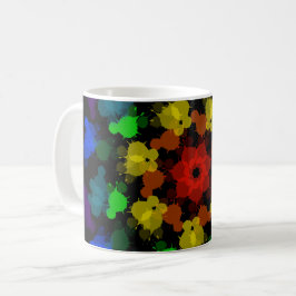 Taza De Café Flor de colores arcoiris