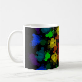 Taza De Café Flor de colores arcoiris