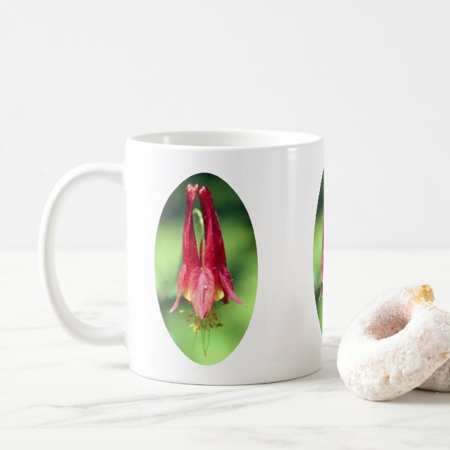 Taza De Café Flor de Columbina salvaje personalizada (Con donut)
