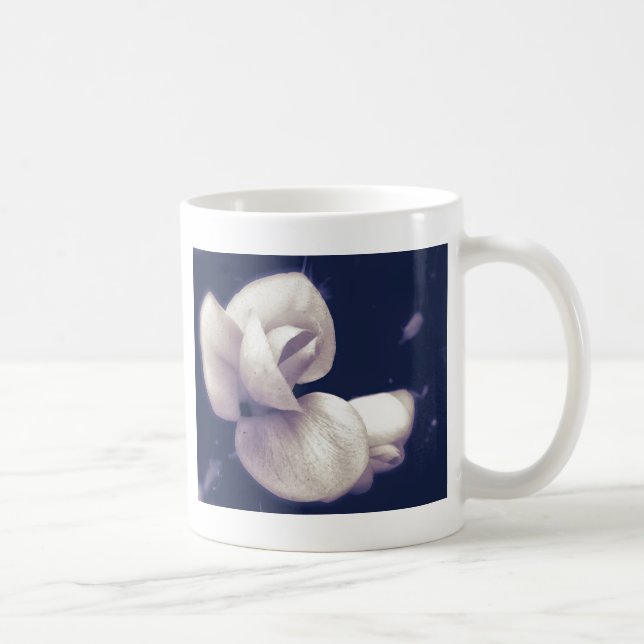Taza De Café Flor de crocus en blanco y negro (Derecha)