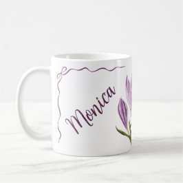 Taza De Café Flor de crocus primaveral botánico