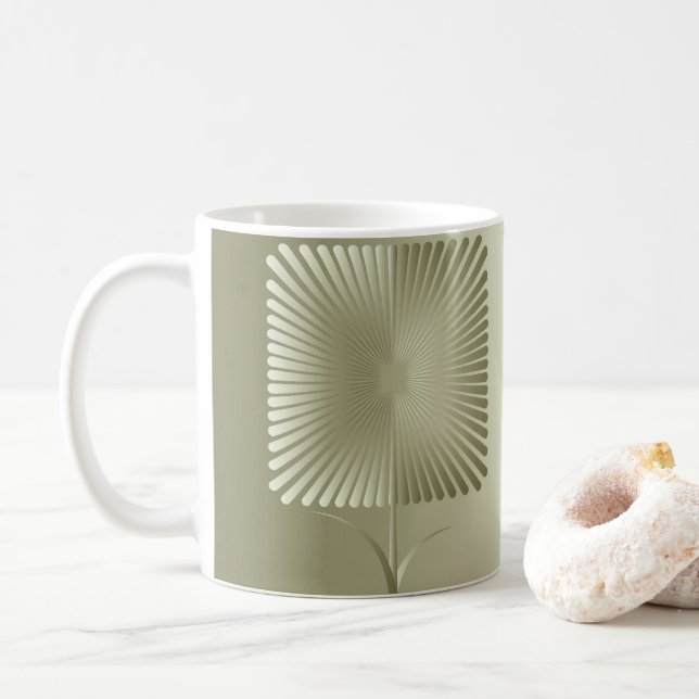 Taza De Café Flor de cuadrado dorado (Con donut)