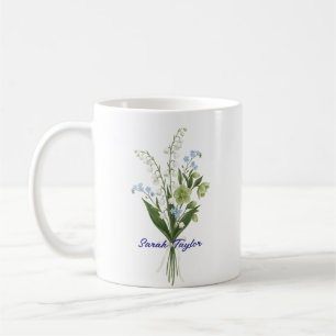 Taza De Café Flor de Cumpleaños Personalizada Lirio de los Vall
