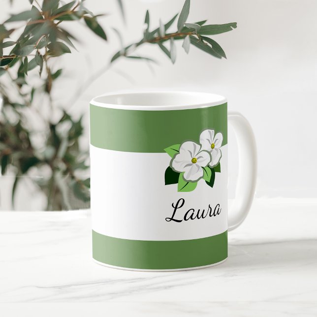 Taza De Café Flor De Dogwood Con Nombres De Café Mugs (Subido por el creador)