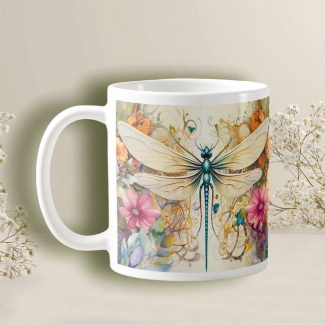 Taza De Café Flor De Dragón Y Flores Silvestres (Subido por el creador)