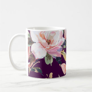 Taza De Café Flor de flores pintadas a mano, floral, acuarela, 