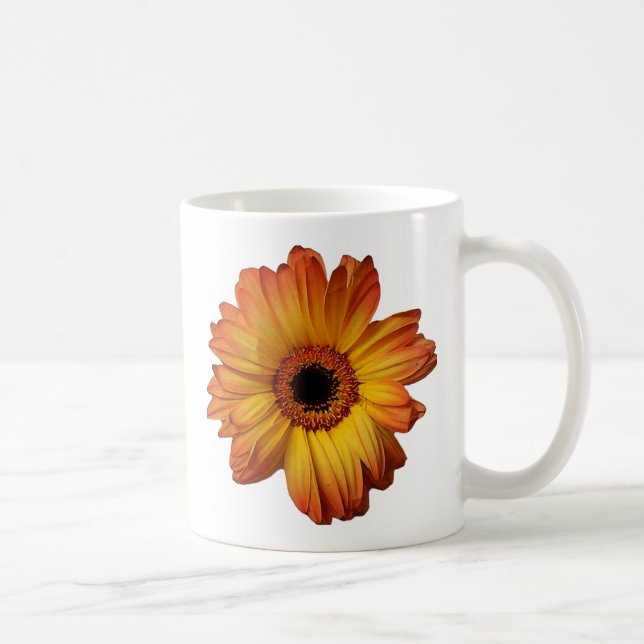 Taza De Café Flor de gerbera Naranja soleado (Derecha)