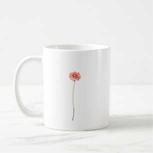 Taza De Café Flor de Gerbera Roja Pálida