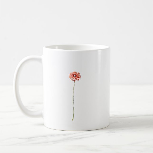 Taza De Café Flor de Gerbera Roja Pálida (Izquierda)