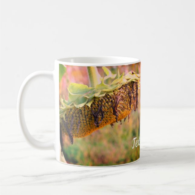 Taza De Café Flor de girasol fundida personalizada (Izquierda)