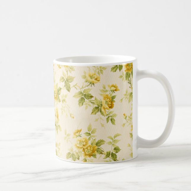 Taza De Café Flor de grano amarillo dorado de bonito (Derecha)