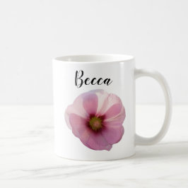 Taza De Café Flor de hollyhock rosa brillante peluca personaliz