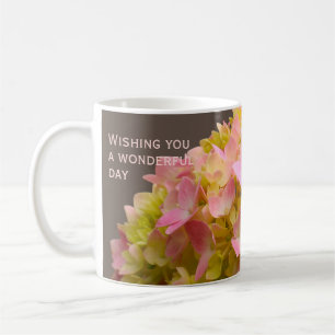 Taza De Café Flor de Hydrangea primaveral inspiradora personali