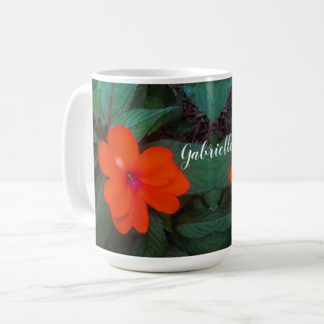 Taza De Café Flor de impaciencia naranja (Anverso izquierdo)