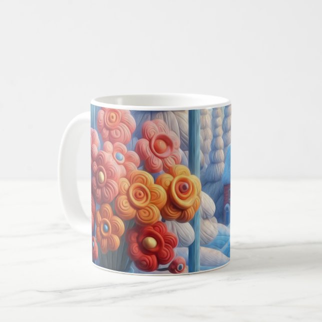 Taza De Café Flor de Invierno en la Ventana (Anverso izquierdo)