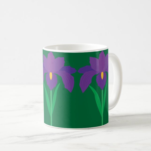 Taza De Café Flor de Iris (Anverso derecho)