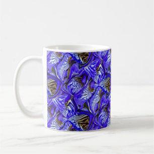 Taza De Café Flor de iris púrpura / inclinada / cubierta /