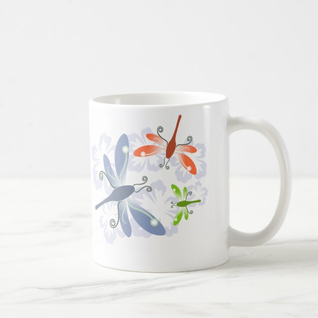 Taza De Café flor de la libélula (Derecha)