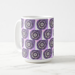 Taza De Café Flor de la Pasión Patrón Púrpura