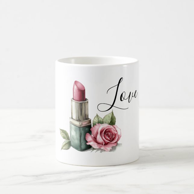 Taza De Café Flor de Labios de Rosa (Centro)