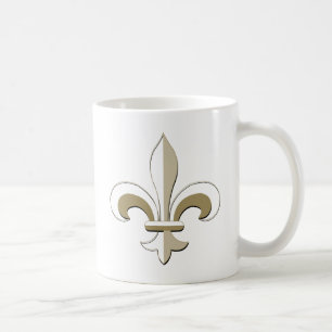 Taza De Café Flor de lis - oro